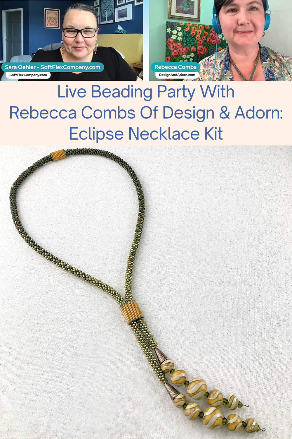 Live Beading Party With Rebecca Combs Of Design & Adorn Eclipse Necklace Kit Collage